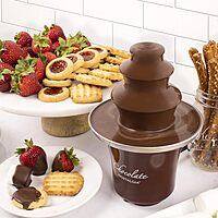 Nostalgia 3 Tier Electric Chocolate Fondue Fountain Machine for Parties - Melts Cheese, Queso, Candy
