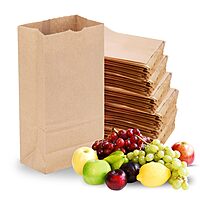 Duro ID# 18405 5# SOS Bag 35# 100% Recycled Natural Kraft, Pack of 500