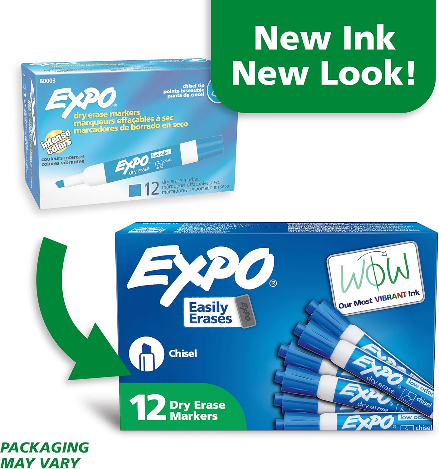EXPO Dry Erase Markers, Low-Odor Ink, Chisel Tip