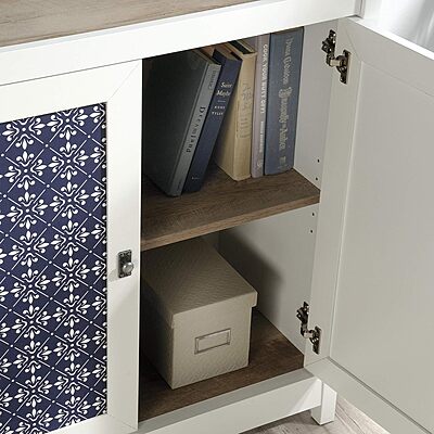 SAUDER Cottage Road 72in Library Bookcase with Doors and Adjustable Shelves