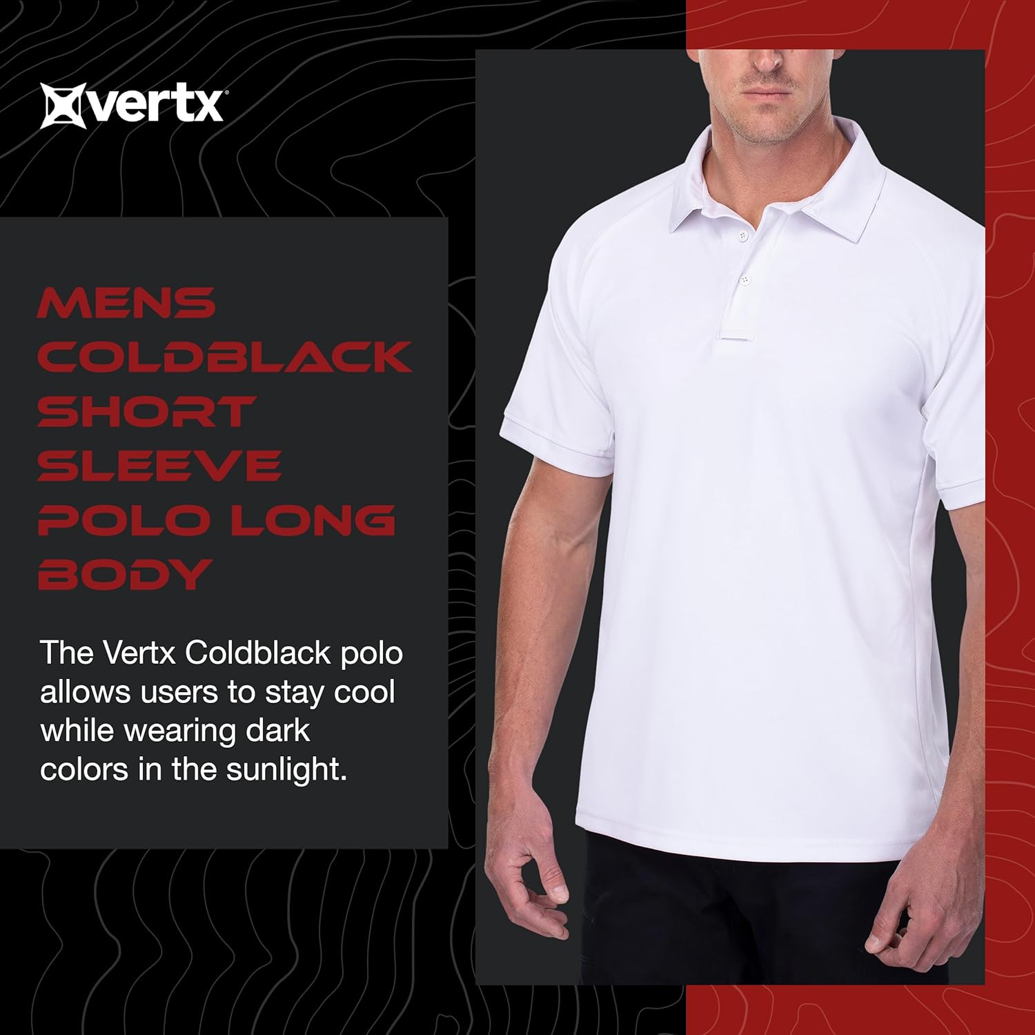 VERTX Men's Tactical Polo Shirt with Coldblack Technology