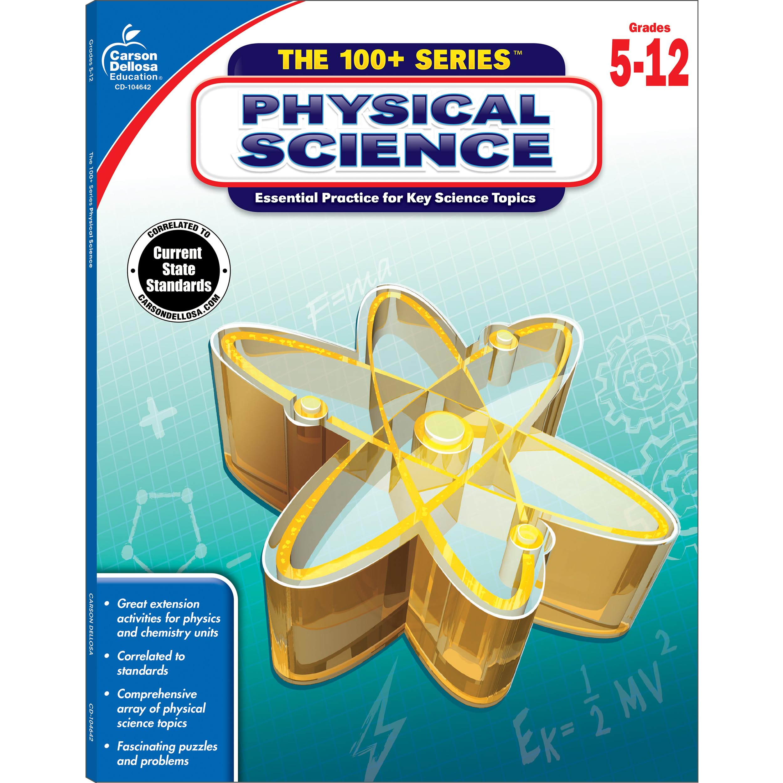 Carson Dellosa | The 100 Series: Physical Science Workbook | Grades 5-12, Science, 128pgs (Volume 14)