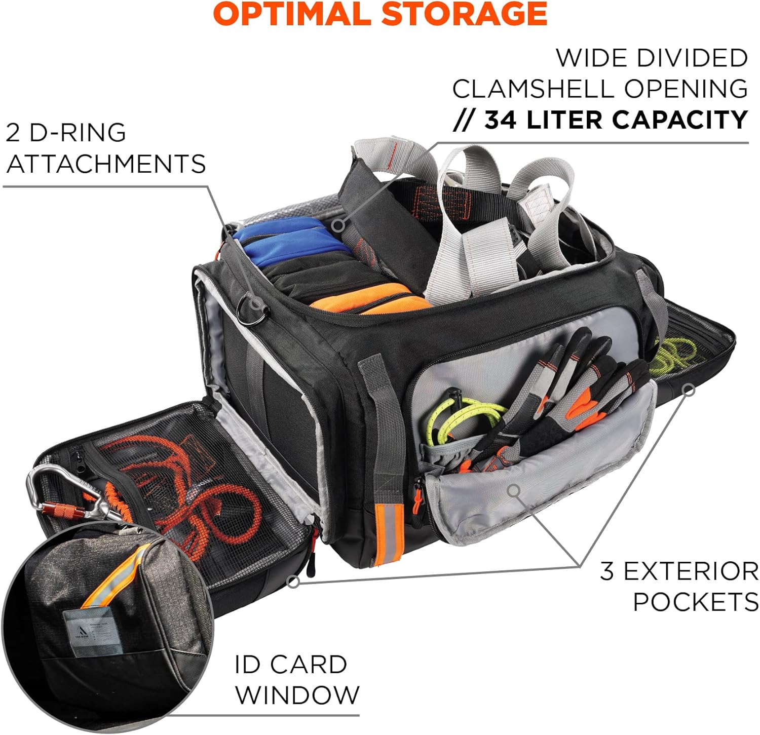 Ergodyne Arsenal 5189 Work Gear Duffel Bag, Black