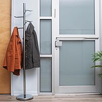 Mind Reader Freestanding Coat Rack, Multi-Hook Organizer for Office or Entryway, Metal, Silver