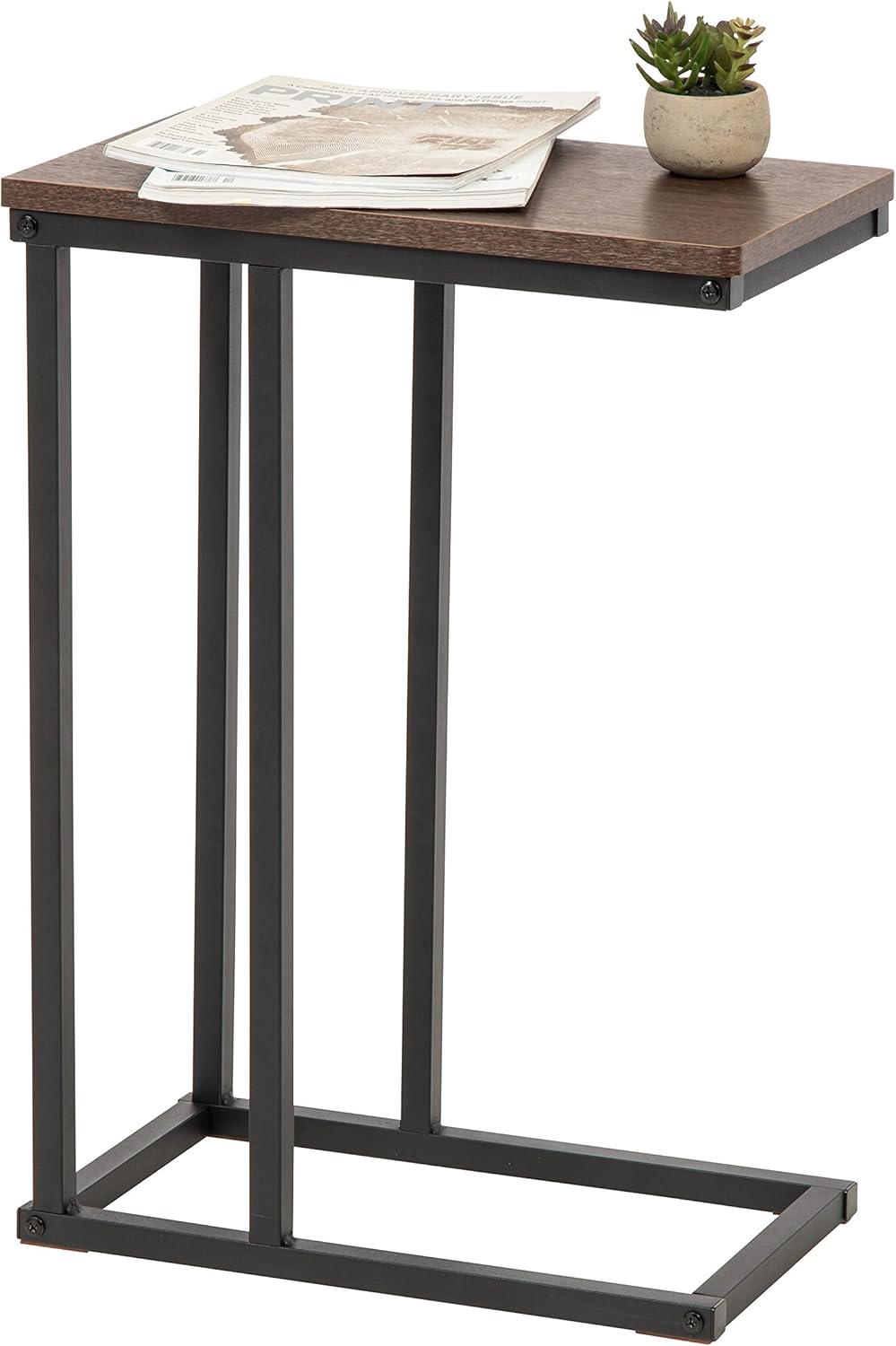 IRIS USA Wood and Metal Frame Side Table, Accent Sofa End Table Coffee Snack, Bedroom Night Stand, Living Room Computer Desk
