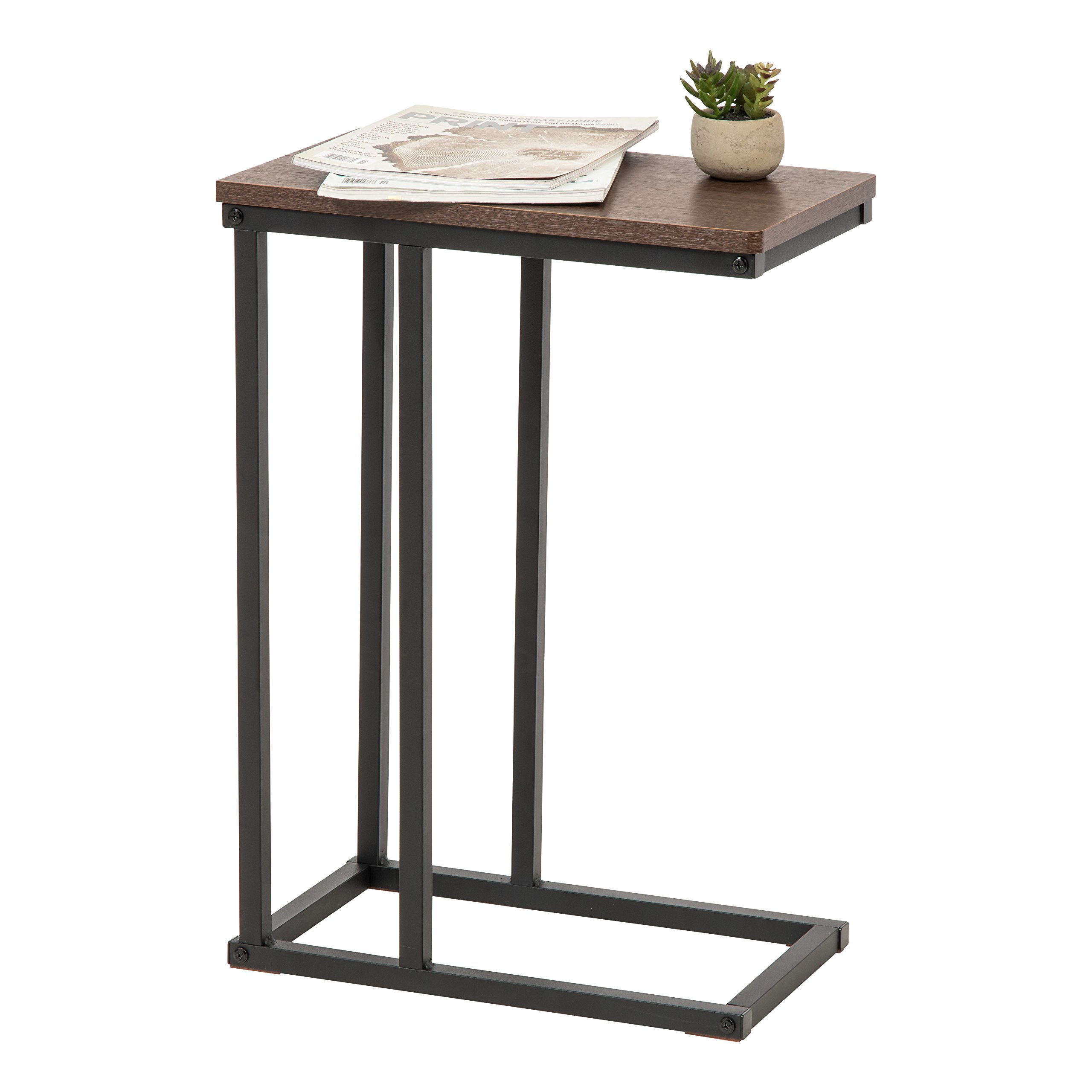 IRIS USA Wood and Metal Frame Side Table, Accent Sofa End Table Coffee Snack, Bedroom Night Stand, Living Room Computer Desk