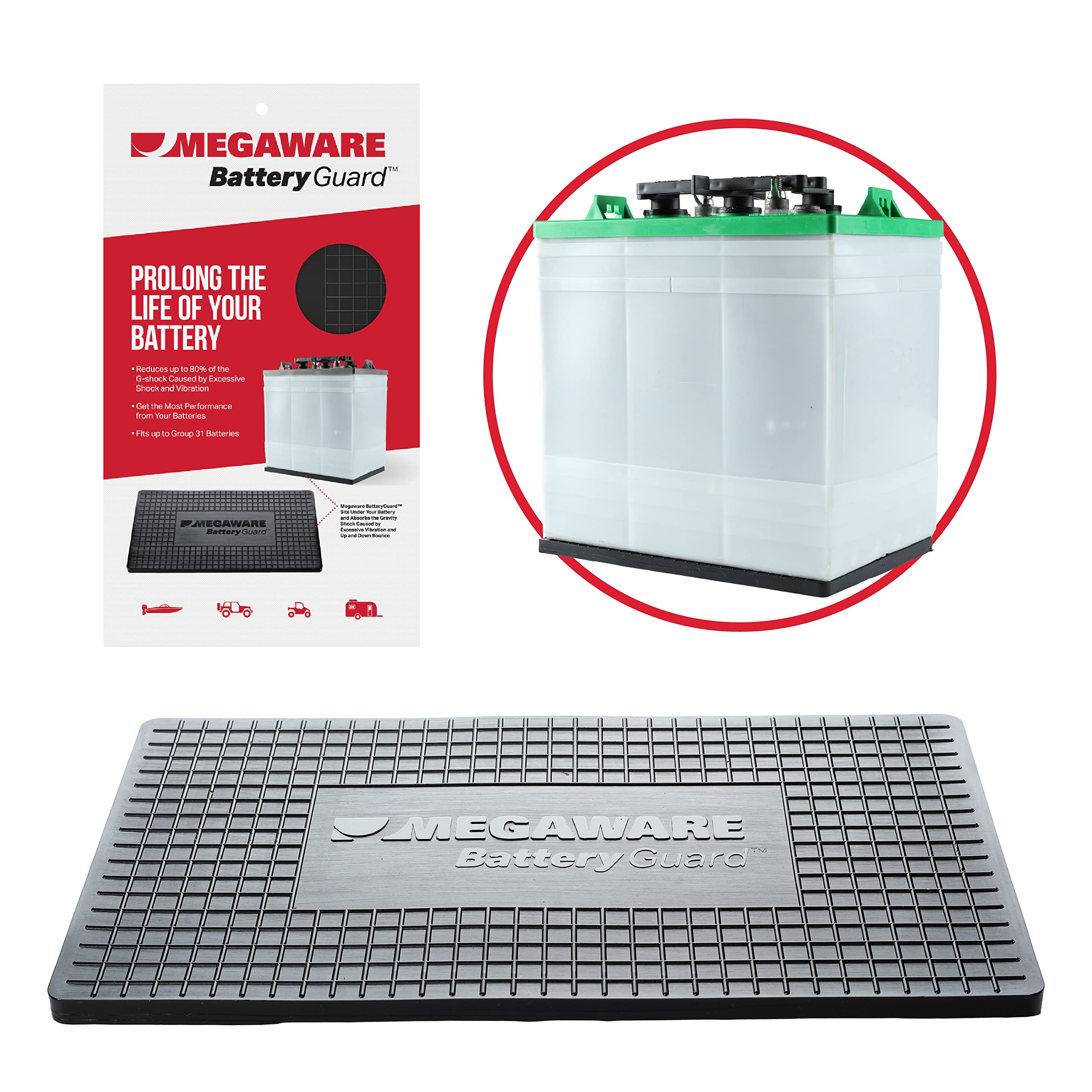 Megaware - BatteryGuard Protector - Great for Boats, RVs, Semi Trucks, and Off-Road Vehicles