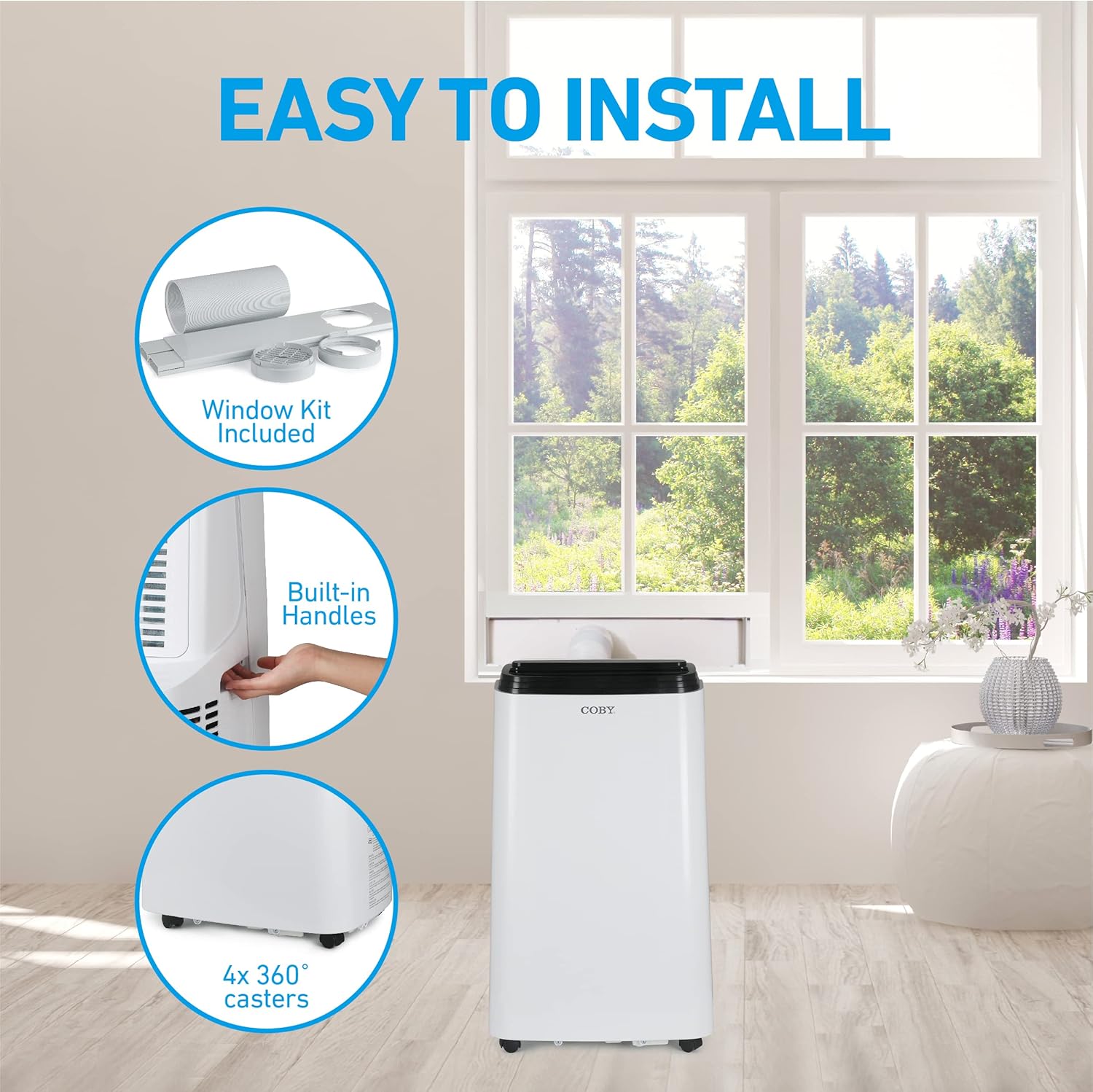COBY Portable Air Conditioner 3-in-1 AC Unit Dehumidifier & Fan