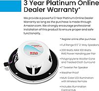 BOSS Audio Systems MRGB65 6.5 Inch Marine Boat Stereo Speakers - Coaxial, 2 Way, Full Range, Multi-Color Illumination