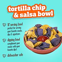 Nostalgia Taco Tuesday 10-Inch Tortilla Chip & Salsa Bowl, Perfect For Potato Chips, Pretzels, Veggies, Ranch, Guacamole