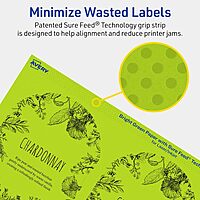 Avery Printable Arched Labels, Sure Feed Technology, 4-3/4" x 3-1/2", Bright Green, Print-to-The-Edge, Laser/Inkjet Printable