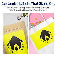 Avery Printable Rectangle Labels, Sure Feed Technology, 4-3/4" x 7-3/4", Neon Yellow Labels, Print-to-The-Edge