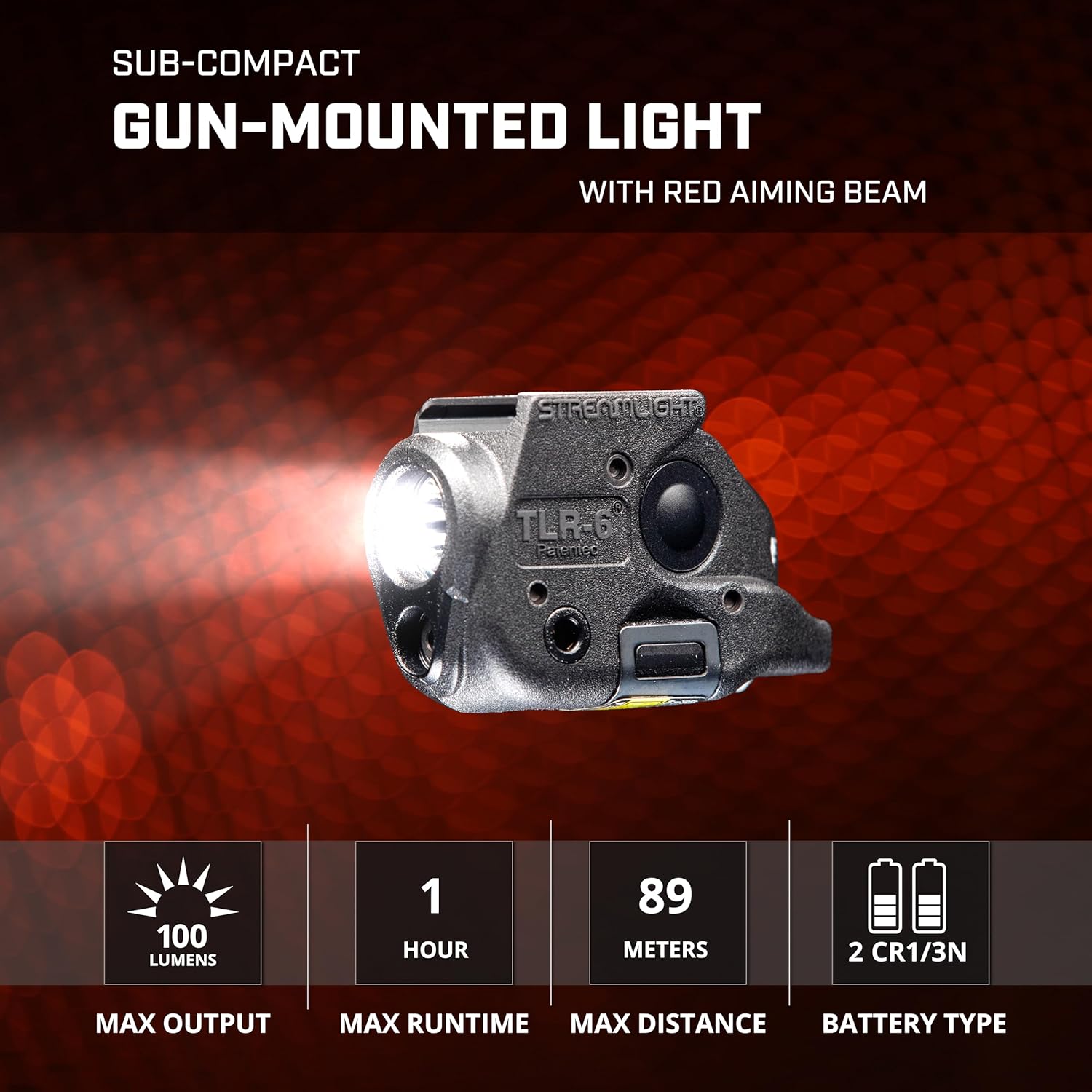 Streamlight 69286 TLR-6 100 Lumen Tactical Weapon Light with Integrated Red Aiming Laser Designed Exclusively and Solely