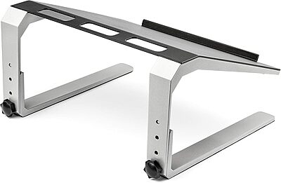 StarTech.com Adjustable Laptop Stand - Heavy Duty Steel & Aluminum - 3 Height Settings - Tilted - Ergonomic Laptop Riser for Desk (LTSTND)
