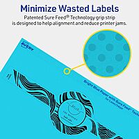 Avery Printable Wraparound Band Labels, Sure Feed Technology, 2-3/8" x 8", Bright Blue, Cigar Band Labels, Laser/Inkjet Printable, 30 Total, Ideal for Soaps and Jars 30 labels