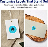 Avery Printable Round Labels, Sure Feed Technology, 1" Diameter, Bright Blue, Print-to-The-Edge, Laser/Inkjet