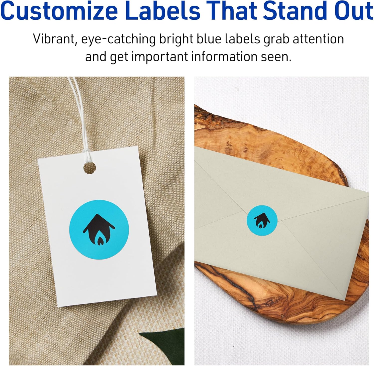 Avery Printable Round Labels, Sure Feed Technology, 1" Diameter, Bright Blue, Print-to-The-Edge, Laser/Inkjet