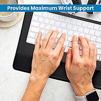 OTM Essentials 22" Foam Keyboard Wrist Rest, Non-Slip Base, Lycra Exterior, Foam Padding Interior, Optimum Wrist Support, Black