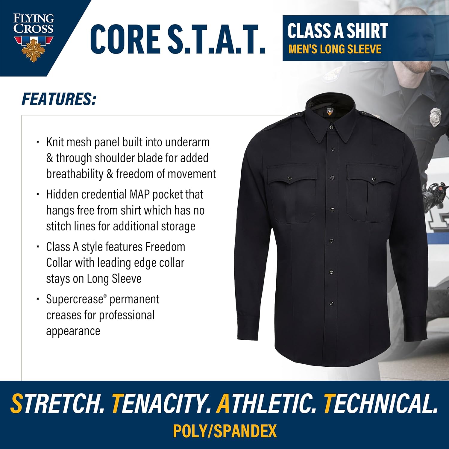 Flying Cross Core Flex/Core S.T.A.T. Men's Class A Long Sleeve Shirt