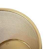 Martha Stewart Ryder Mesh Metal Trash Can, 4.5 Gallon, Gold