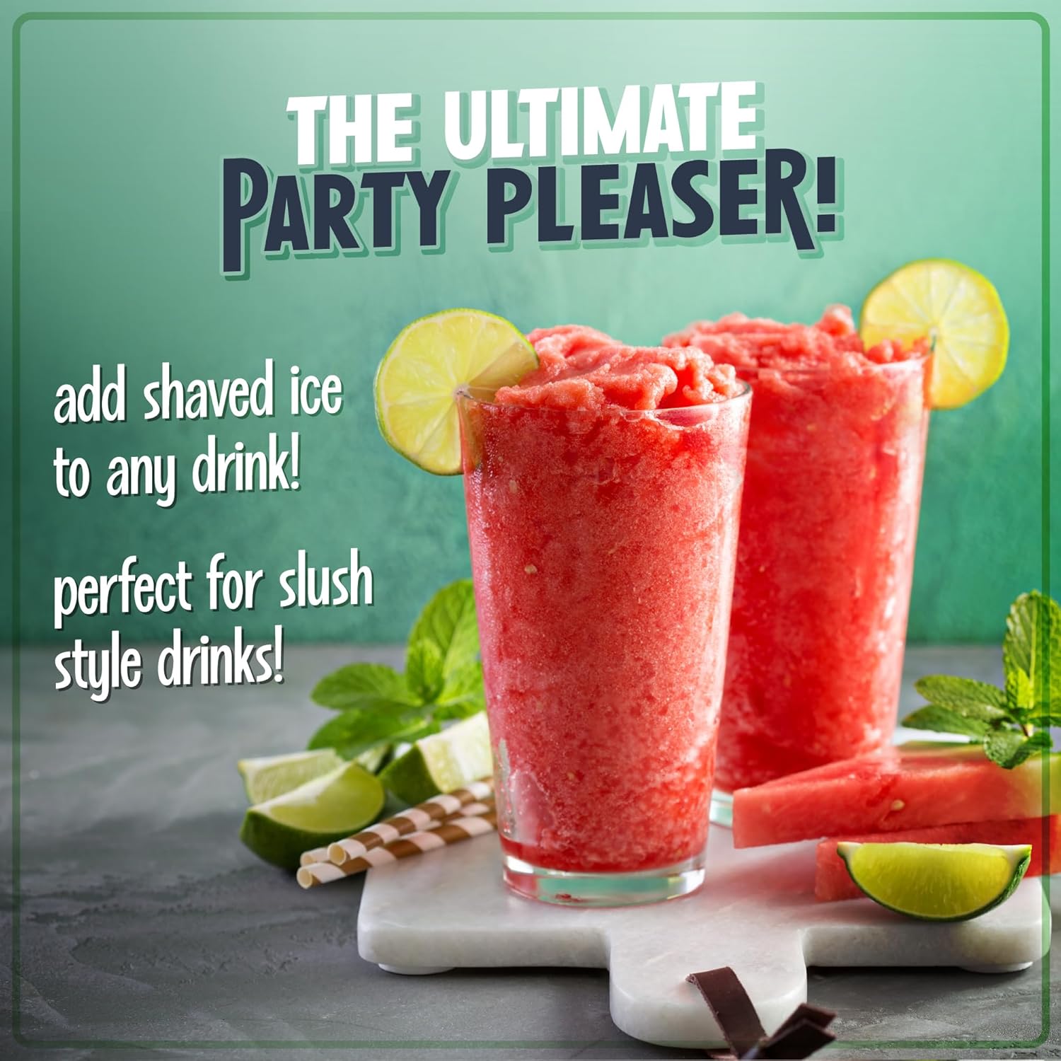 Nostalgia Electric Shave Maker Tabletop Snow Slushie Machine-2 Ice Mold Bowls & 1 Reusable Plastic Cone