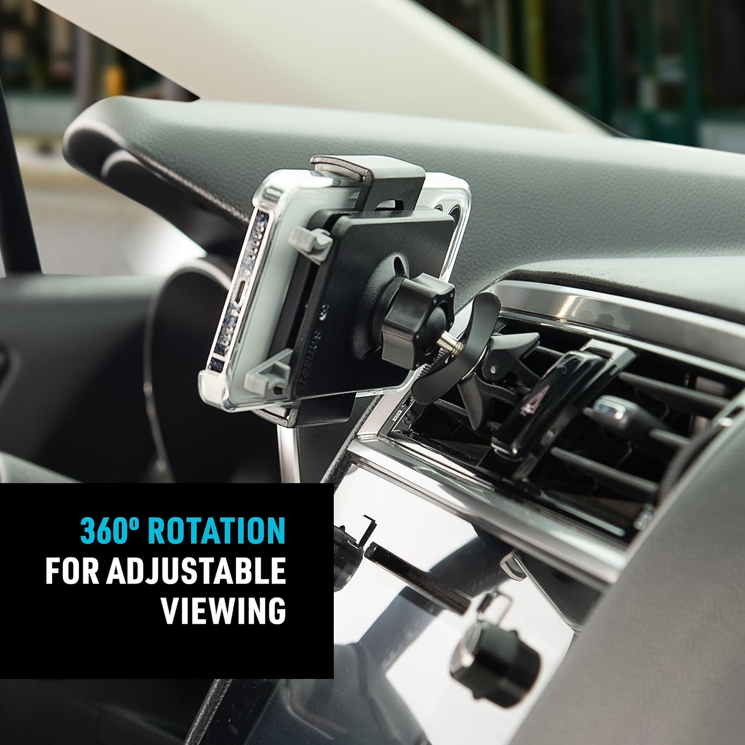 Nite Ize Squeeze Universal Vent Mount - Phone Mount for Car Vent - Sturdy Phone Mount & Holder with Ball Joint - Black