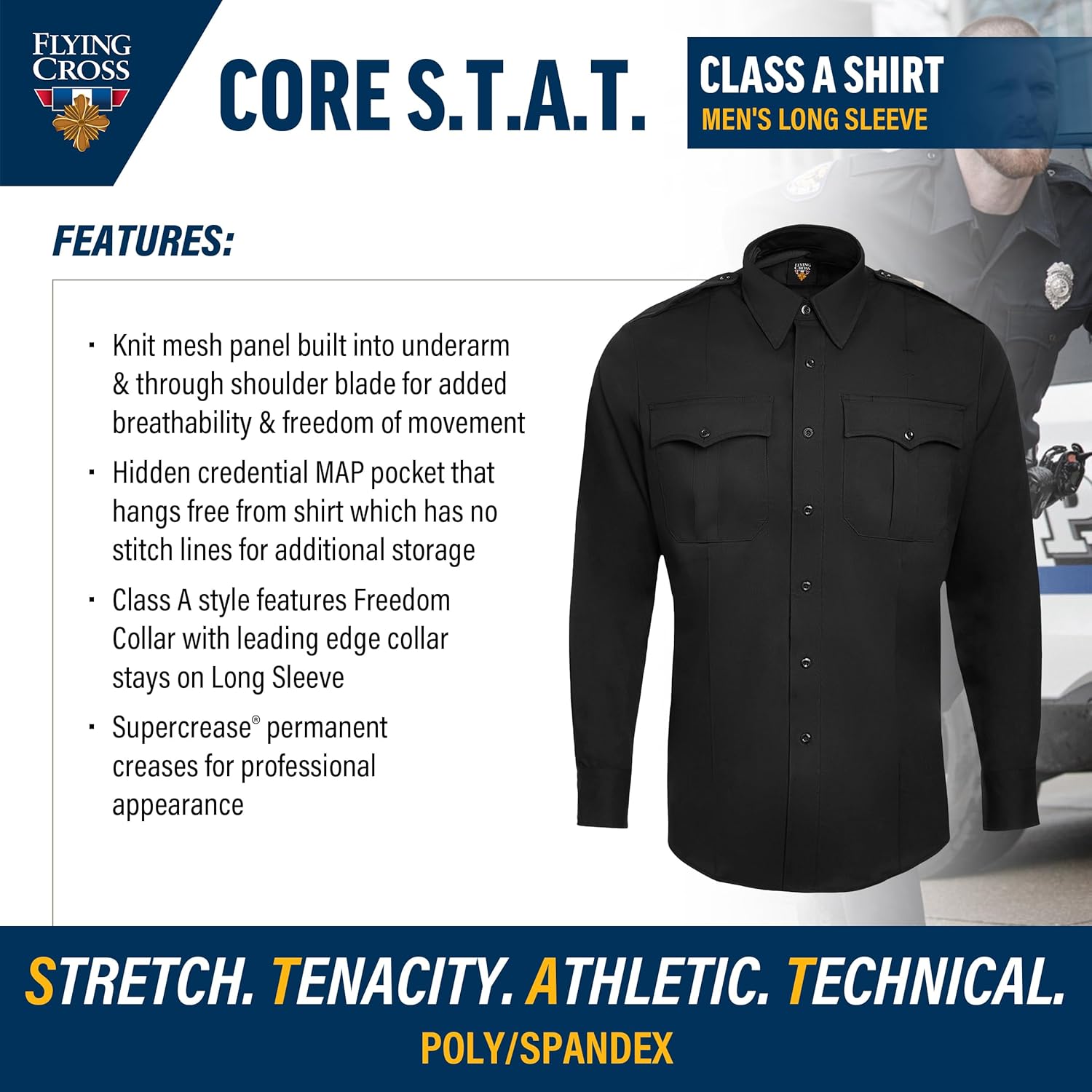 Flying Cross Core Flex/Core S.T.A.T. Men's Class A Long Sleeve Shirt