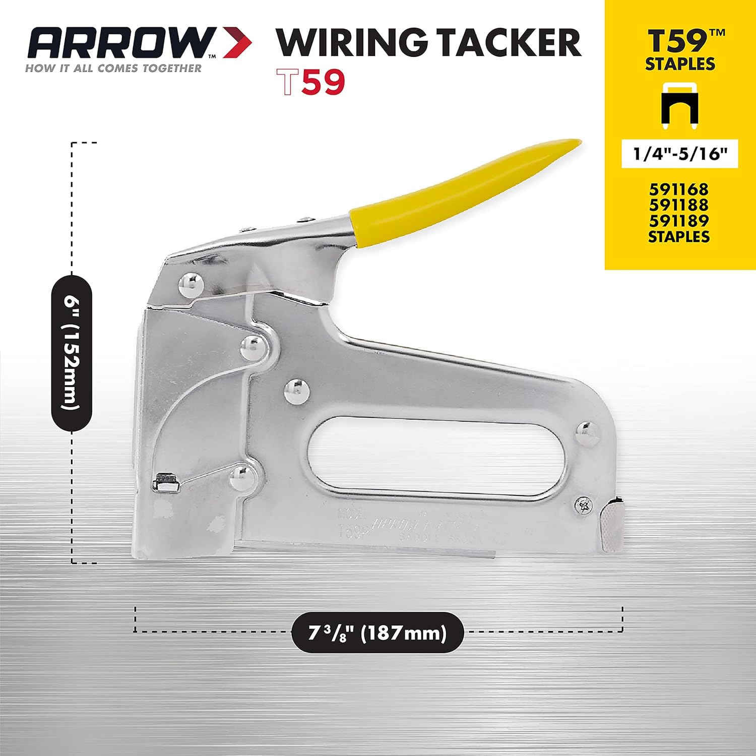 Arrow T59 Heavy Duty Staple Gun with Rear-Load Magazine for Voice and Data Cables and Wiring