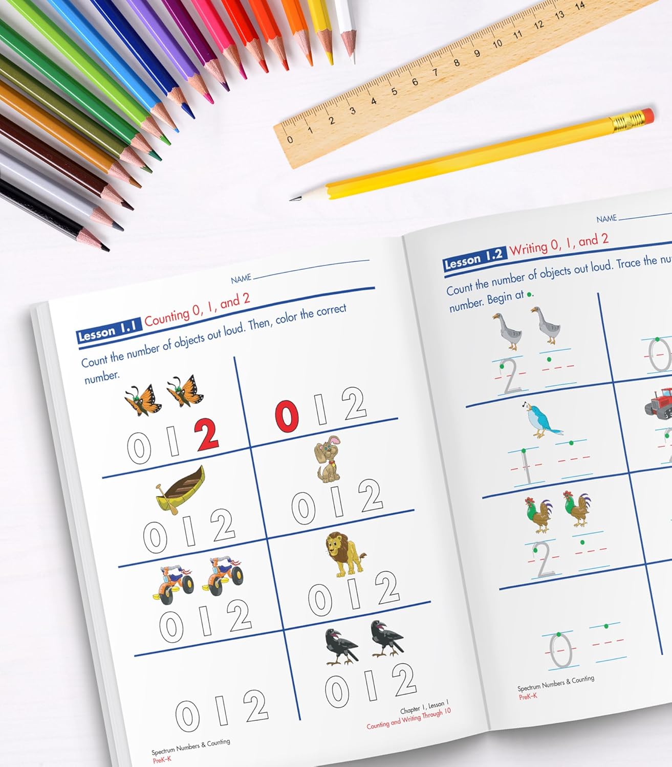 Spectrum Numbers and Counting Preschool to Kindergarten Workbooks, PreK to K Math Book for Kids Ages 4 and Up