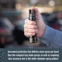 SABRE Magnum 120 Pepper Spray, 35 Bursts, 12-Foot (4-Meter) Range, Extra Large 92.4 Gram Canister, Wide Cone Spray Pattern, UV Marking Dye, Twist Lock Safety, Black