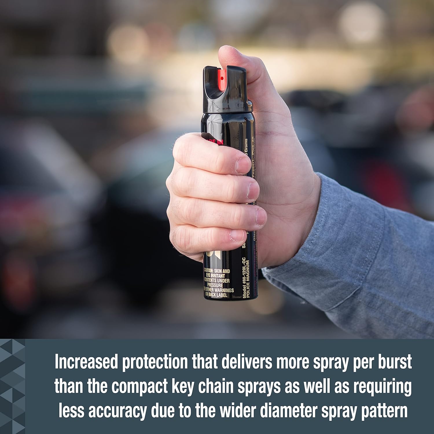 SABRE Magnum 120 Pepper Spray, 35 Bursts, 12-Foot (4-Meter) Range, Extra Large 92.4 Gram Canister, Wide Cone Spray Pattern