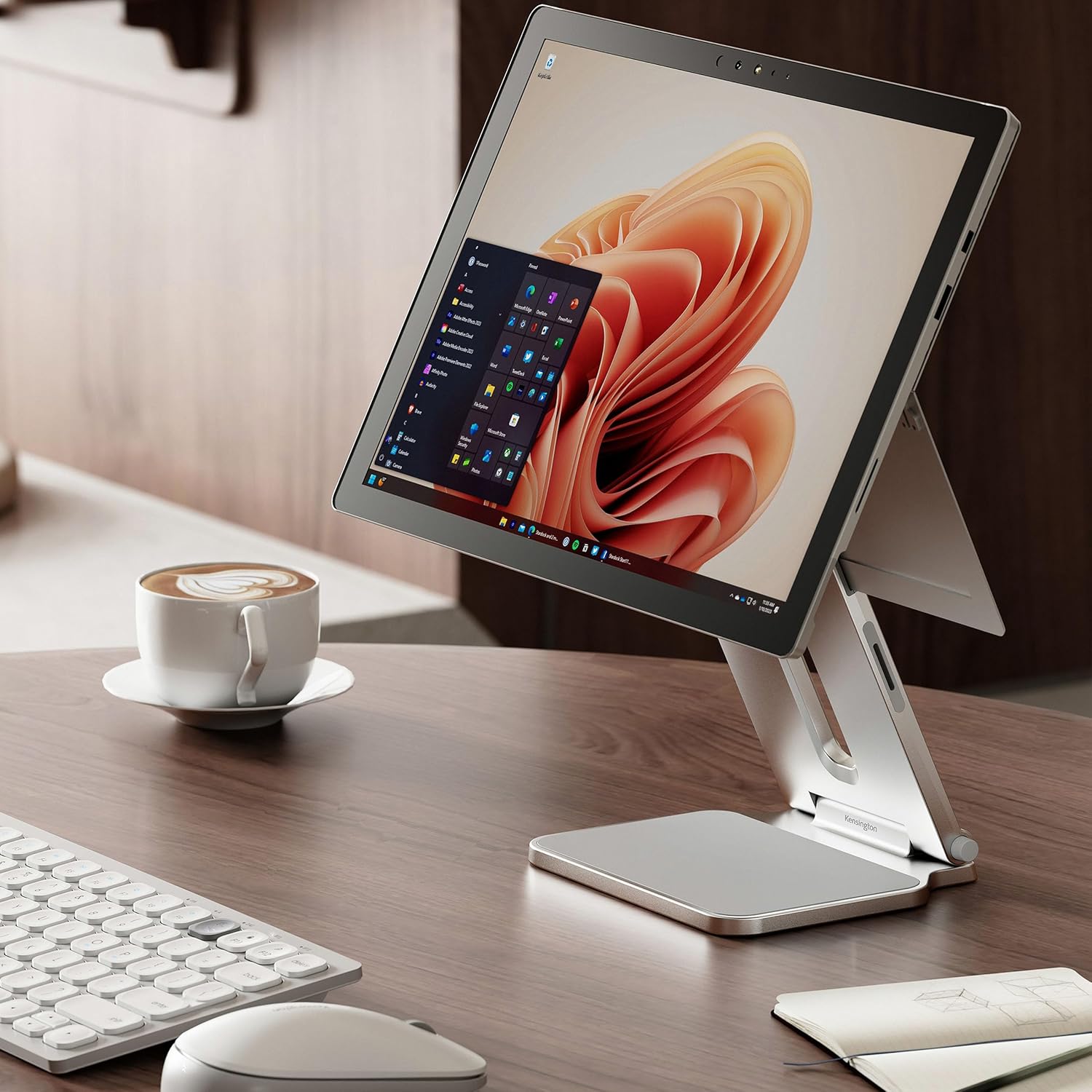 Kensington Elevated Stand Adjustable for Surface Stand for Desk, on-Skid Tablet Holder Designed for Surface Pro