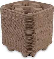 Boardwalk BWK4CUPCARRIER Four Cup Carrier Tray for 8-32 oz. Cups - Kraft (300/Carton)