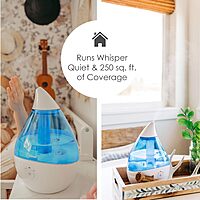 CRANE Droplet/Teardrop Ultrasonic Cool Mist Humidifier, 0.5 Gallon