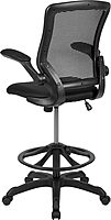 Flash Furniture Kale Mid-Back Swivel Office Chair with Adjustable Foot Ring, Lumbar Support, and Seat Height