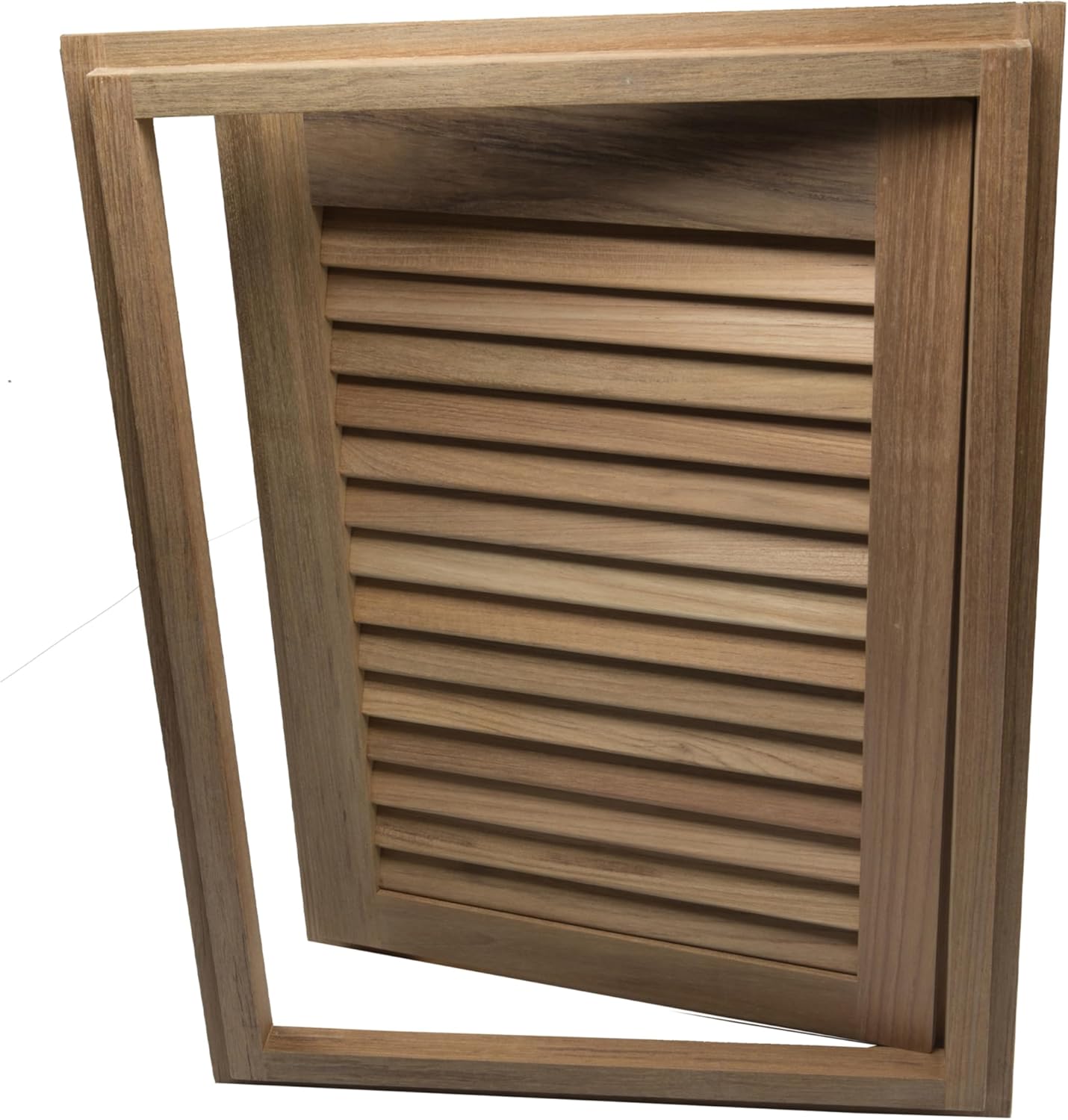 Whitecap 60724 Teak Louvered Door and Frame - 15" x 20", Right Hand Opening