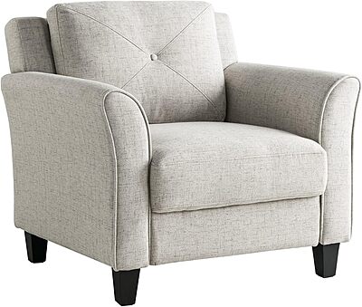 LIFESTYLE SOLUTIONS Hanson Microfiber Chair With Curved Arms