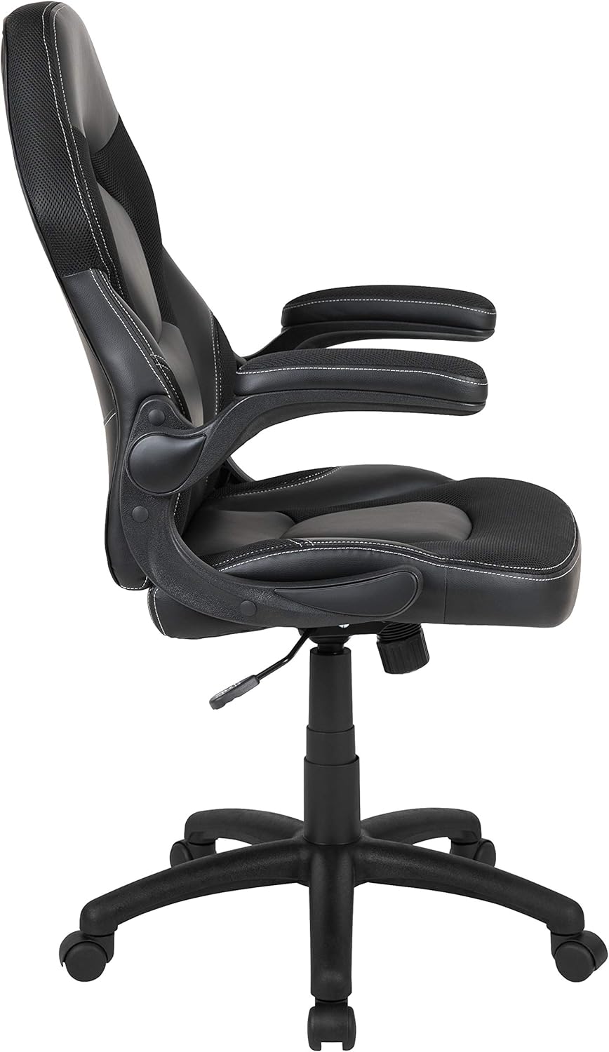 Flash Furniture X10 High-Back LeatherSoft Racing Style Gaming Chair with Flip-Up Arms