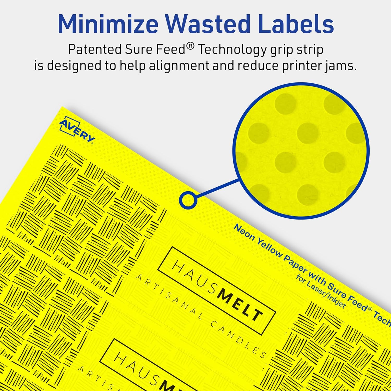 AVERY Printable Rectangle Labels, Sure Feed Technology, 1-3/4" x 7-3/4", Neon Yellow, Print-to-The-Edge