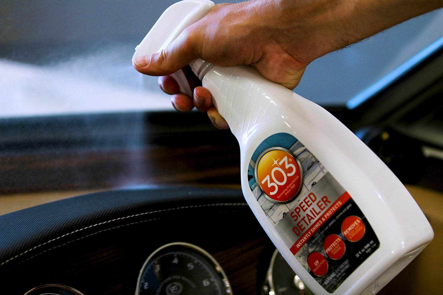 303 Products Marine Speed Detailer - Instantly Shines And Protects - UV Protection - Protects Against Fading - Removes Dust