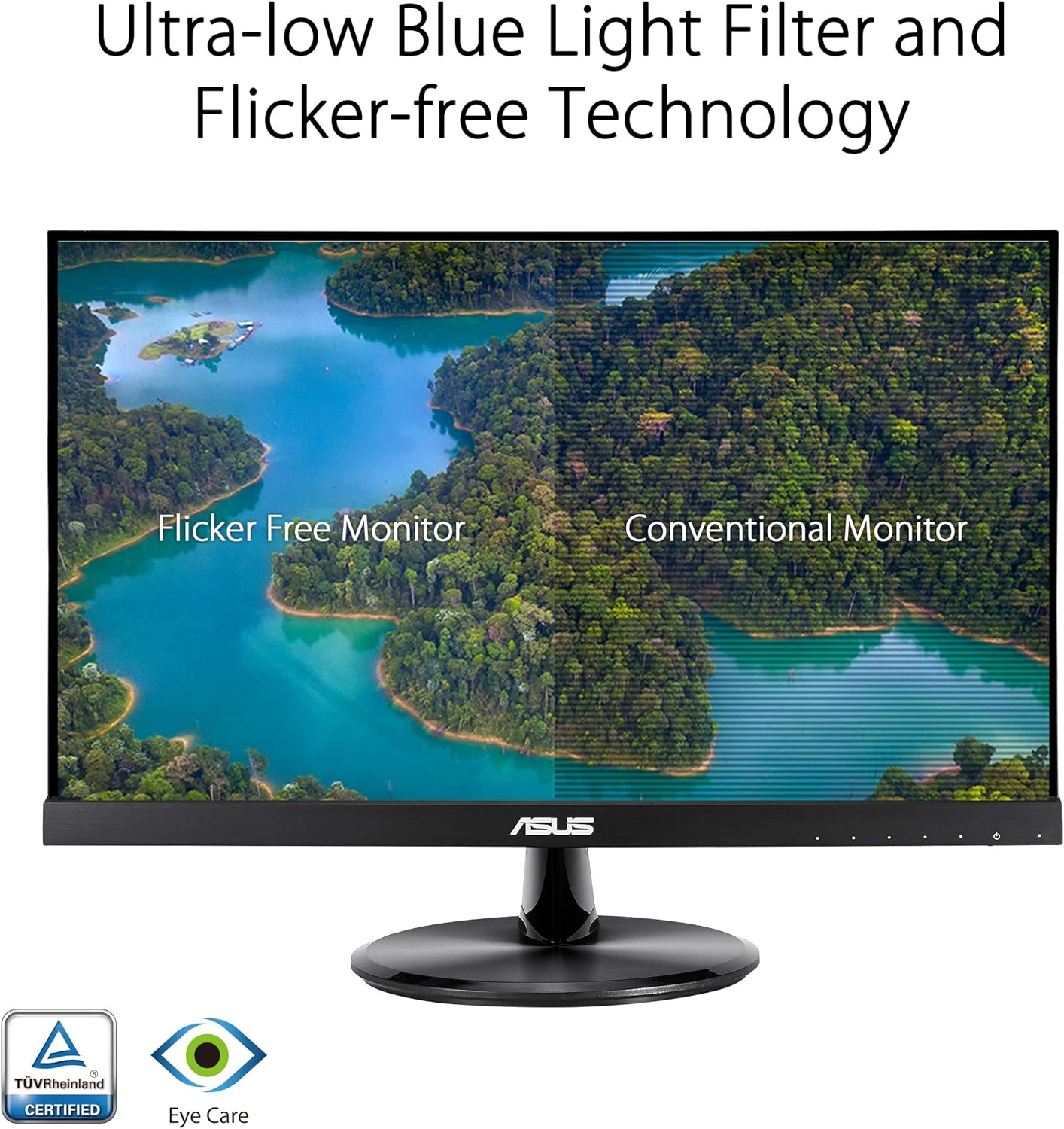 ASUS VP229Q 21.5” Monitor, 1080P Full HD, 75Hz, IPS, FreeSync/Adaptive-Sync, Eye Care, HDMI DisplayPort VGA, Frameless