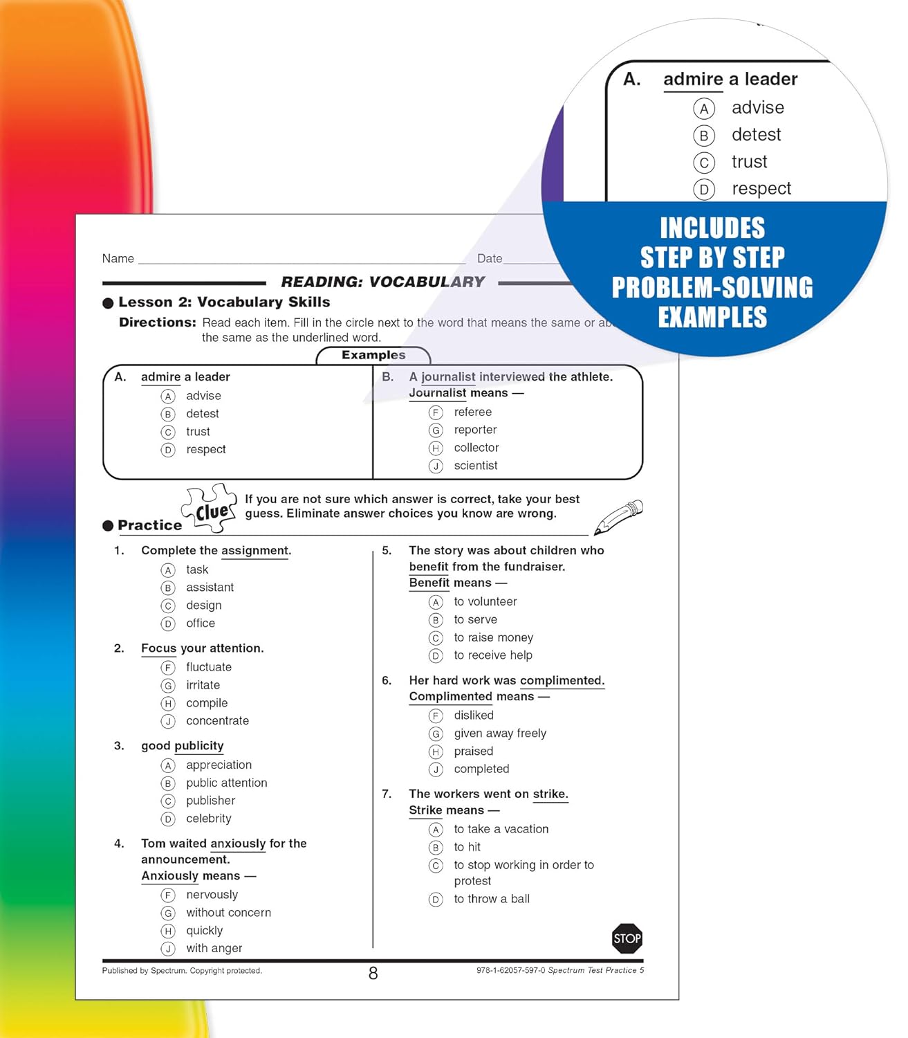 Spectrum 5th Grade Test Practice Workbooks All Subjects, Ages 10 to 11, 5th Grade Test Practice, Language Arts
