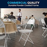 Flash Furniture HERCULES Series 650 lb Capacity Plastic Fan Back Folding Chair