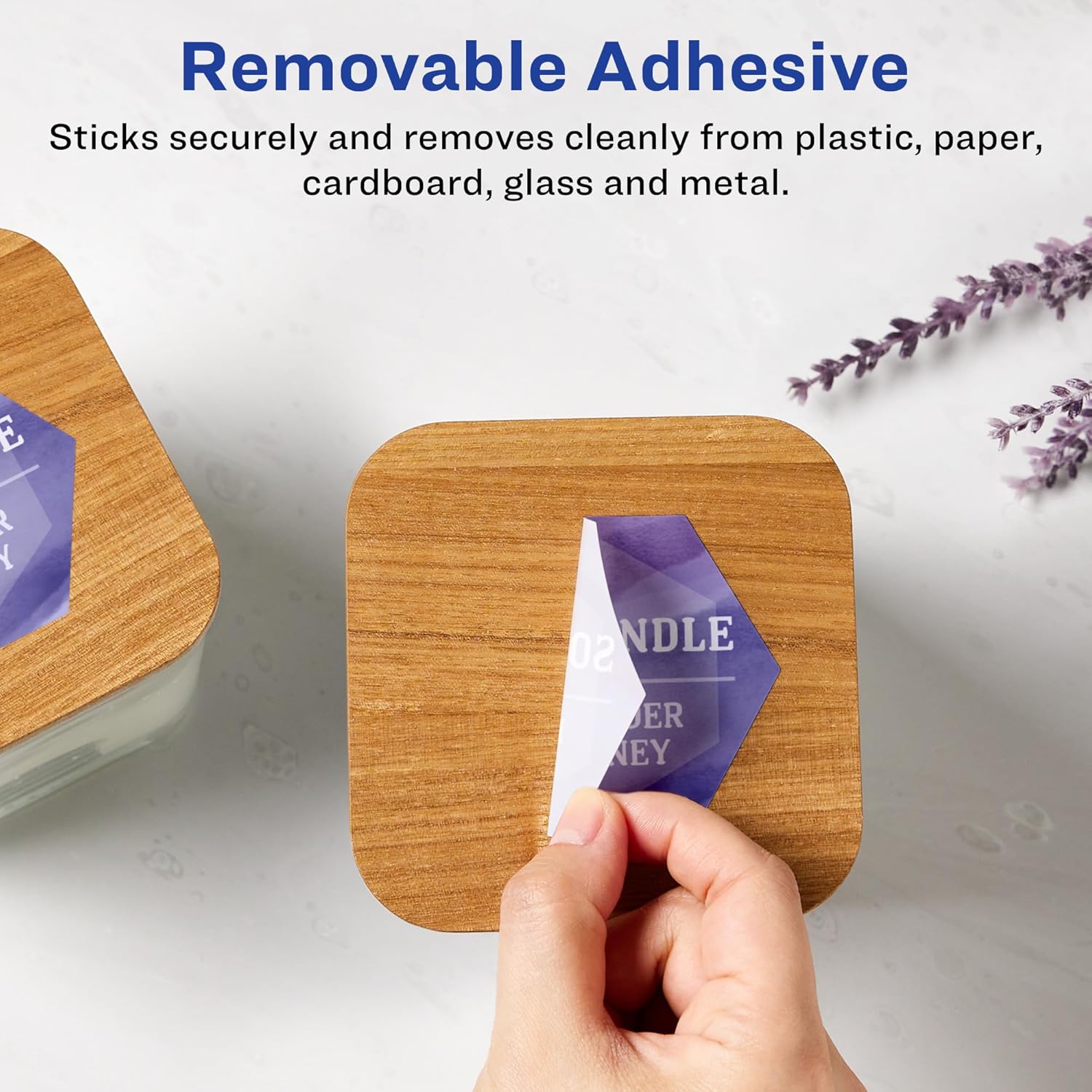 AVERY Matte White Removable Hexagon Labels, Sure Feed Technology, Print-to-The-Edge