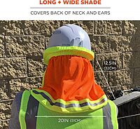 Ergodyne GloWear 8005 High Visibility Reflective Mesh Hard Hat Neck Shade, Orange