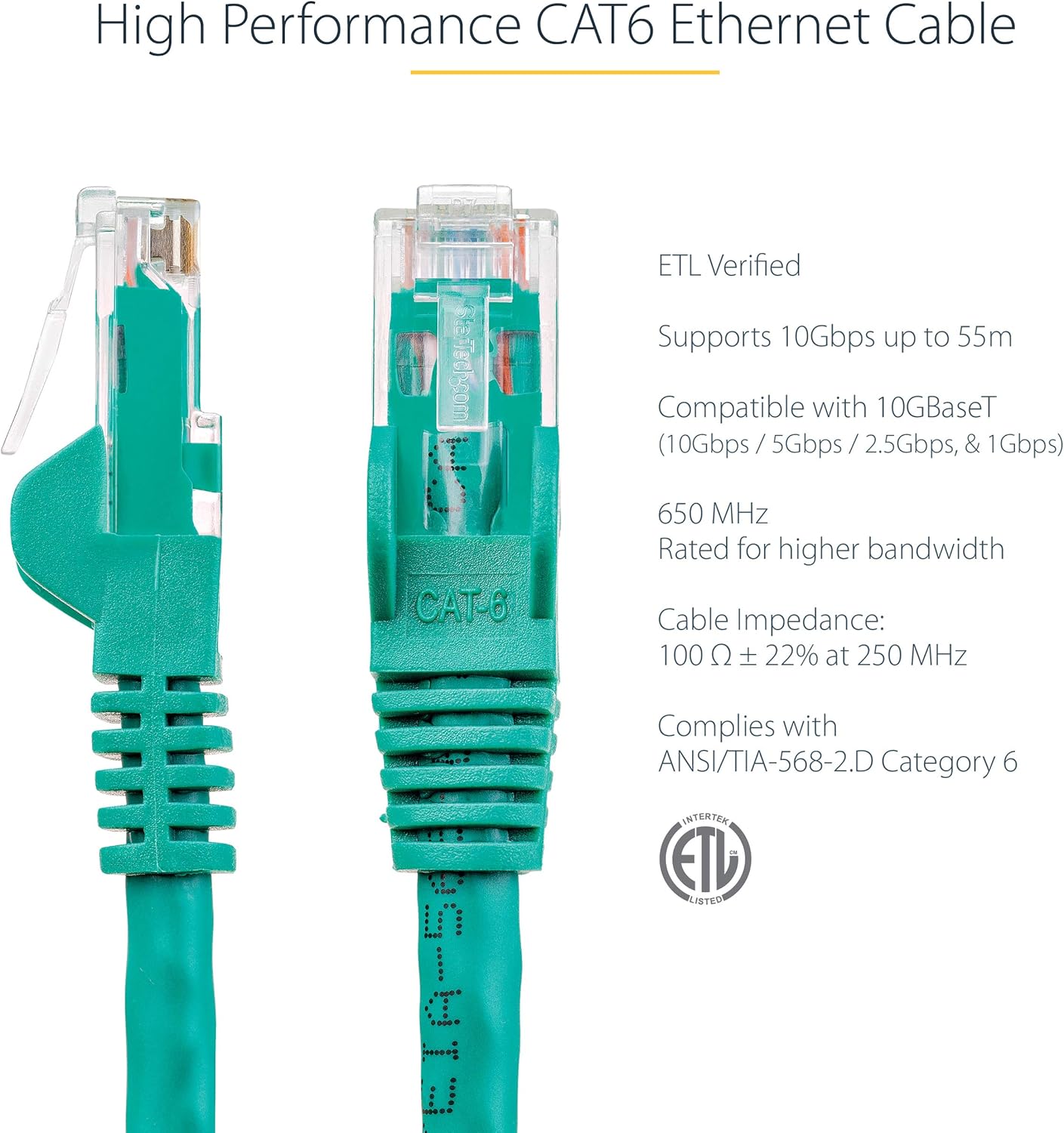 StarTech.com CAT6 Snagless RJ45 Ethernet Patch Cable