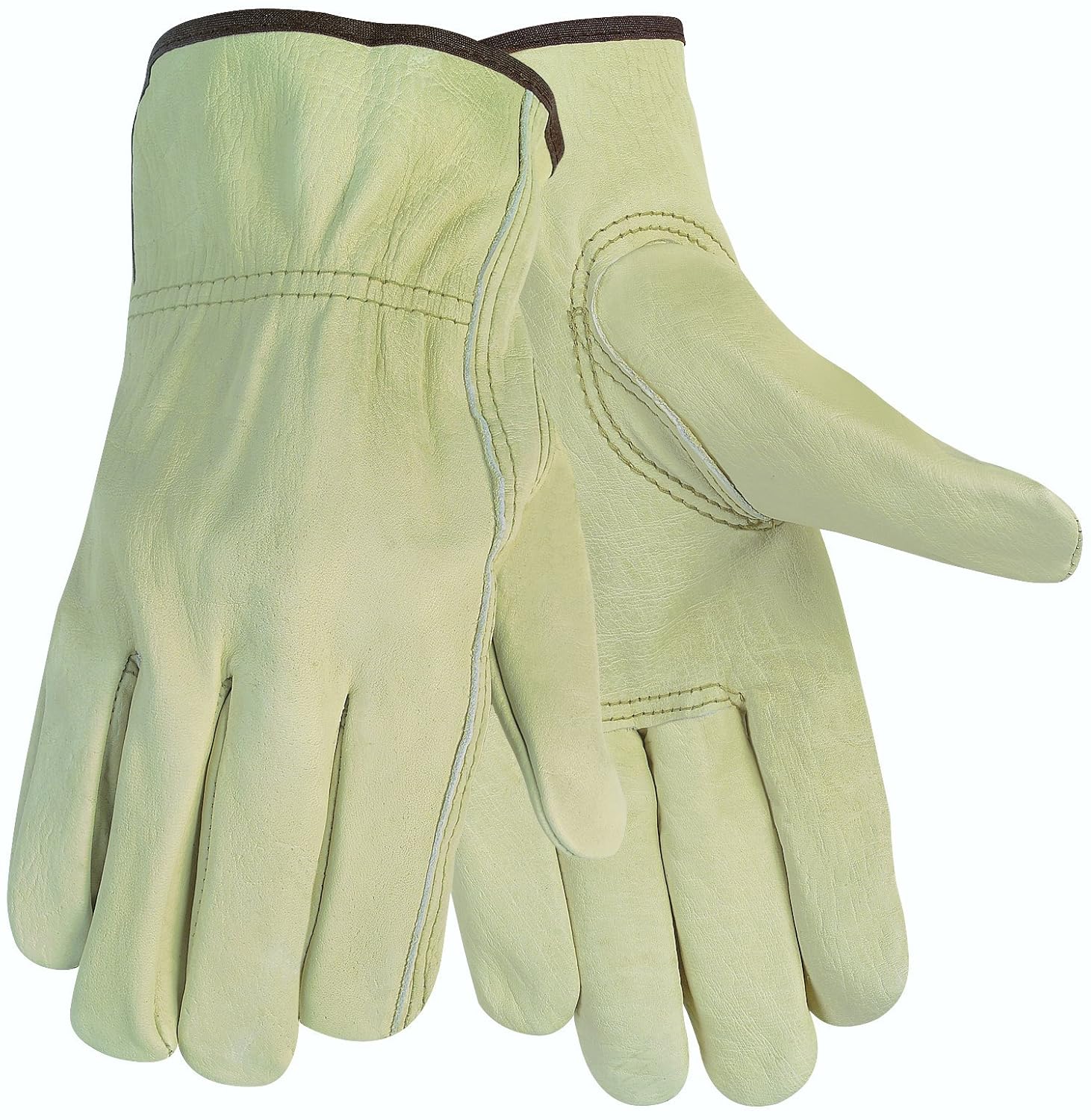 MCR Safety 3215 Economy Grade Unlined Cow Grain Leather Driver Gloves with Keystone Thumb