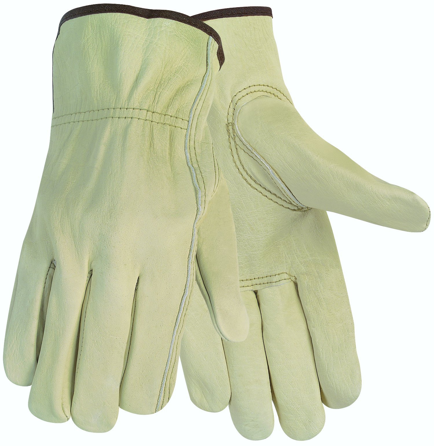 MCR Safety 3215 Economy Grade Unlined Cow Grain Leather Driver Gloves with Keystone Thumb