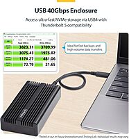 StarTech.com USB4 M.2 NVMe Enclosure, 40Gbps, External USB-C/Thunderbolt NVMe SSD Enclosure, Aluminum Heatsink Case