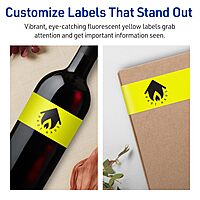 AVERY Printable Rectangle Labels, Sure Feed Technology, 2-1/2" x 7", Neon Yellow, Print-to-The-Edge, Laser/Inkjet
